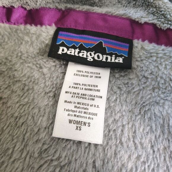 Patagonia Re-Tool Fleece Vest Women’s XS Gray Purple Full Zip Gorpcore Outdoors - Picture 8 of 9